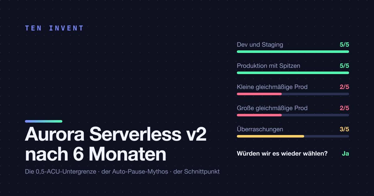 Aurora Serverless v2 nach sechs Monaten: die 0,5-ACU-Untergrenze und der Auto-Pause-Mythos