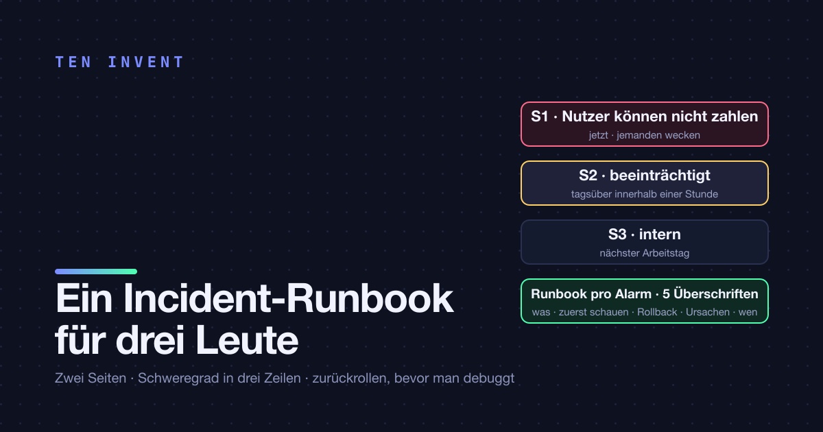 Ein Incident-Runbook für ein Team ohne Bereitschaftsdienst