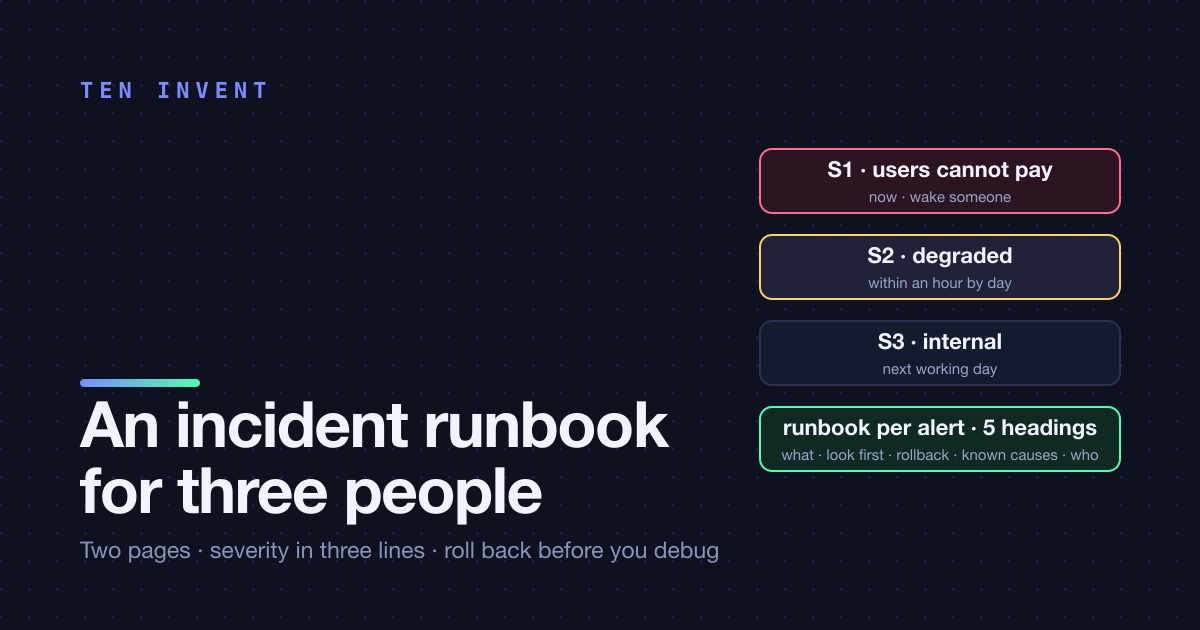 An incident runbook for a team without on-call